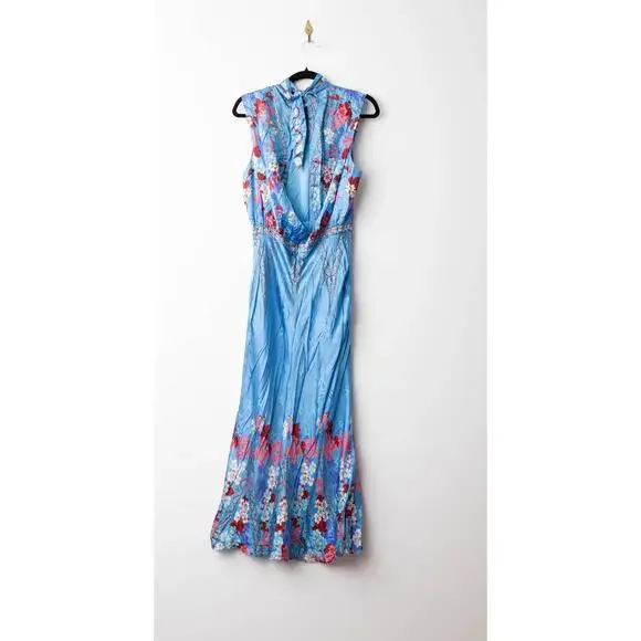 SALONI Fleur Midi Dress in Sky Flourish Plmt - Picture 5 of 10
